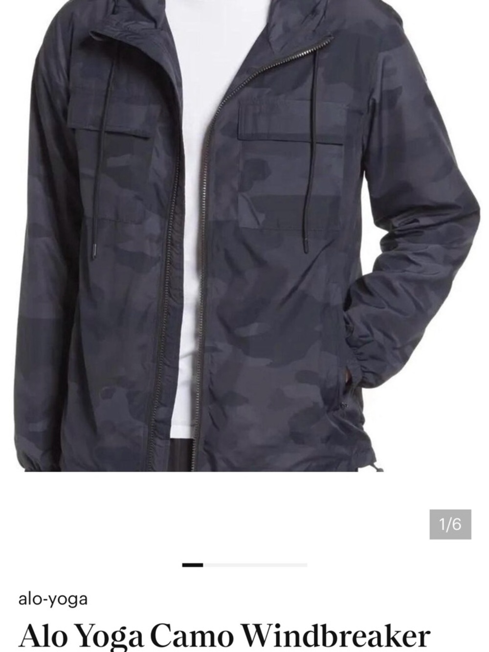 ALO Yoga Men's Dark Gray Camo Windbreaker Jacket